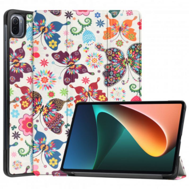 Smart Case Xiaomi Pad 5 Vintage Flower Pennenhouder