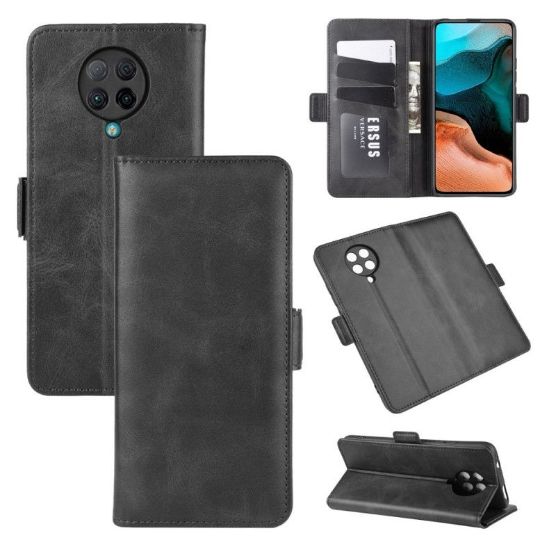 Bescherming Hoesje Xiaomi Poco F2 Pro Donkerblauw Rood Dubbele Klep