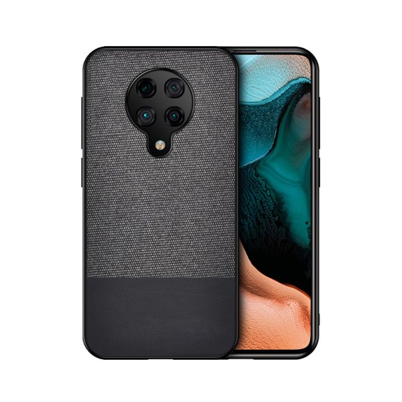 Case Hoesje Xiaomi Poco F2 Pro Zwart Telefoonhoesje Imitatieleren Bijtpatroon