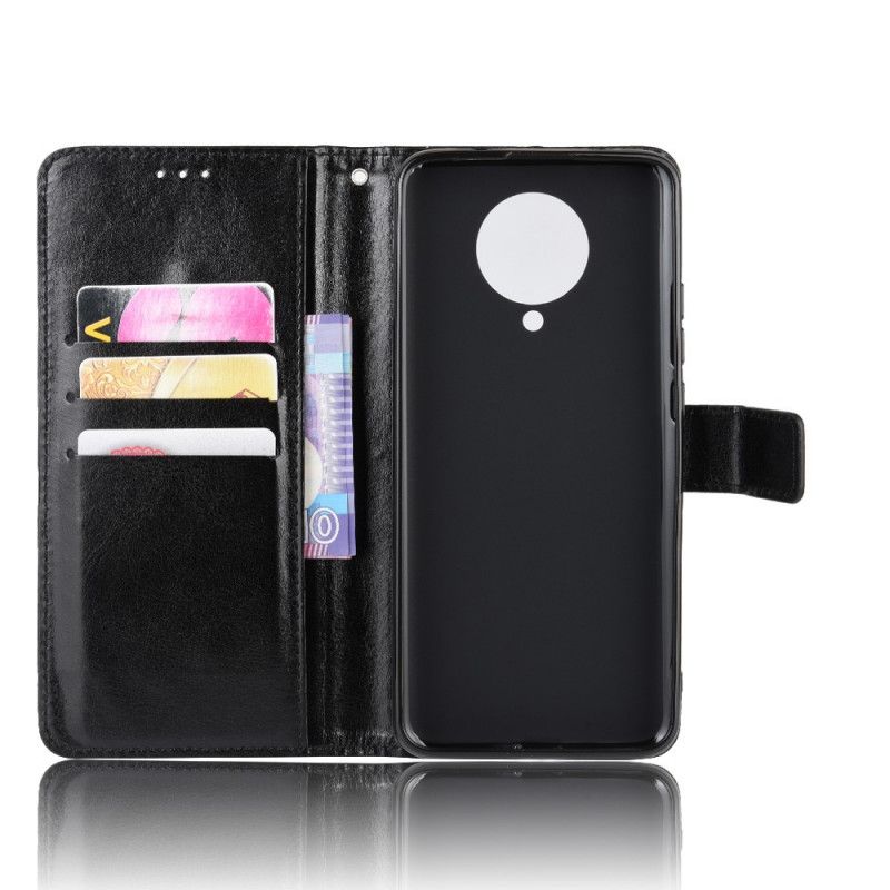 Cover Folio-hoesje Xiaomi Poco F2 Pro Zwart Telefoonhoesje Flitsend Kunstleer