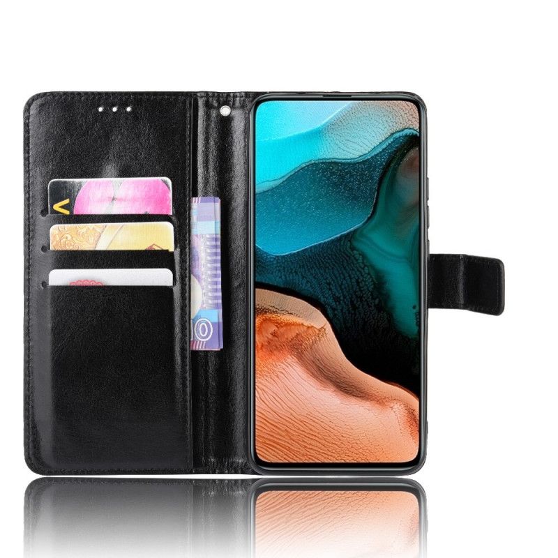 Cover Folio-hoesje Xiaomi Poco F2 Pro Zwart Telefoonhoesje Flitsend Kunstleer