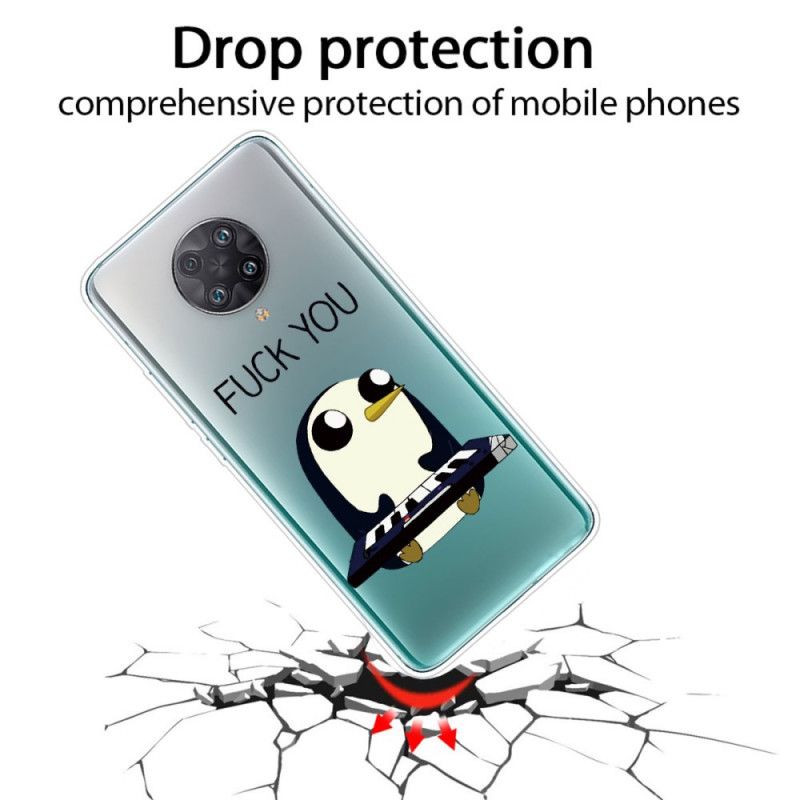 Cover Hoesje Xiaomi Poco F2 Pro Telefoonhoesje Pinguin Fuck You