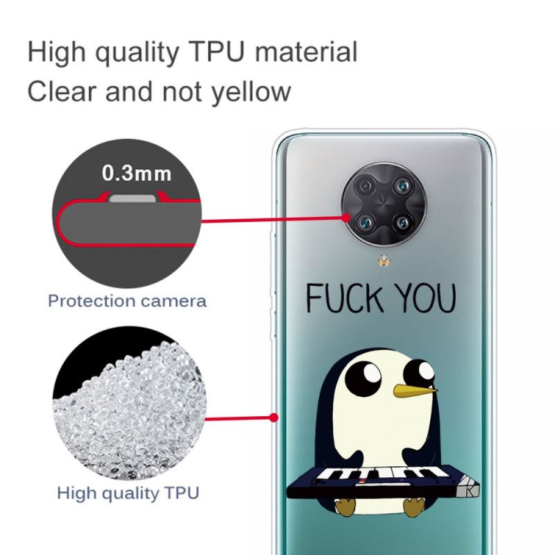 Cover Hoesje Xiaomi Poco F2 Pro Telefoonhoesje Pinguin Fuck You