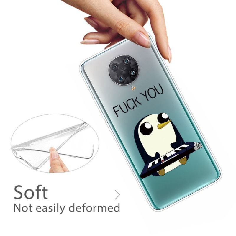 Cover Hoesje Xiaomi Poco F2 Pro Telefoonhoesje Pinguin Fuck You