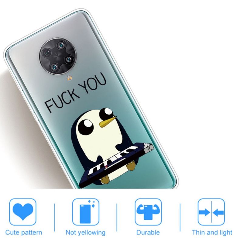 Cover Hoesje Xiaomi Poco F2 Pro Telefoonhoesje Pinguin Fuck You