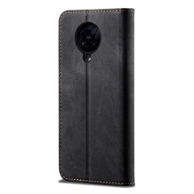 Folio-hoesje voor Xiaomi Poco F2 Pro Donkerblauw Zwart Jeansstof