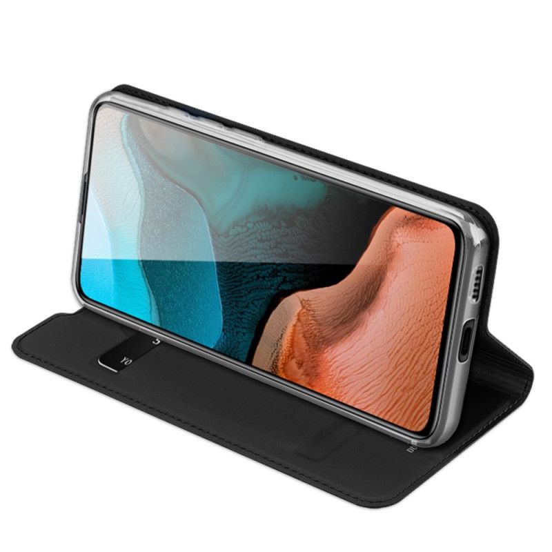 Folio-hoesje Xiaomi Poco F2 Pro Donkerblauw Zwart Pro Dux Ducis Huid
