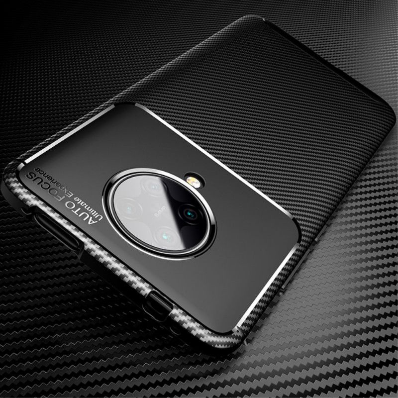 Hoesje voor Xiaomi Poco F2 Pro Donkerblauw Zwart Flexibele Koolstofvezel