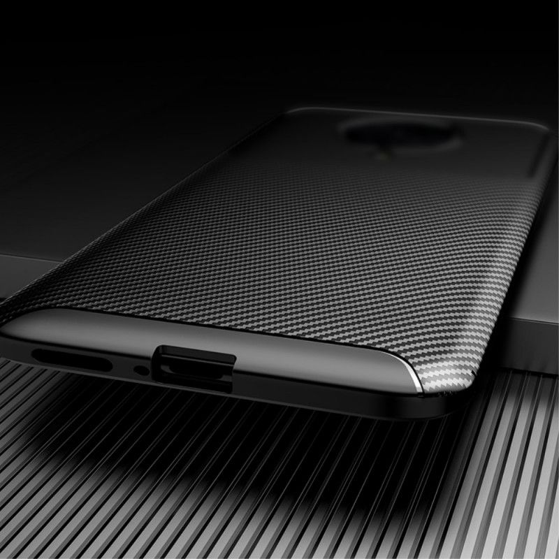 Hoesje voor Xiaomi Poco F2 Pro Donkerblauw Zwart Flexibele Koolstofvezel
