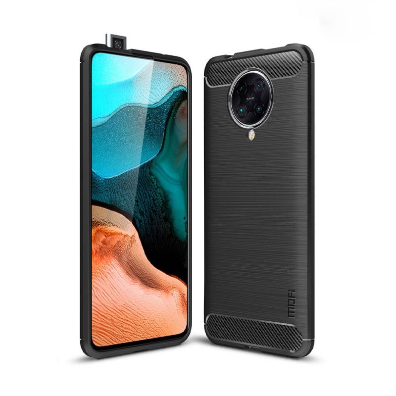 Hoesje voor Xiaomi Poco F2 Pro Grijs Zwart Mofi Geborstelde Koolstofvezel
