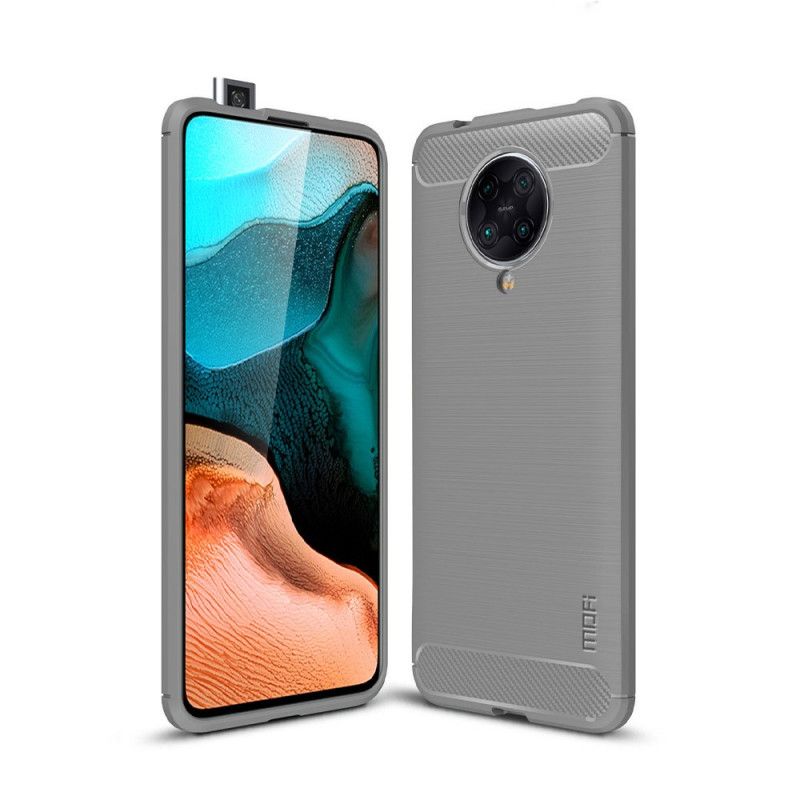 Hoesje voor Xiaomi Poco F2 Pro Grijs Zwart Mofi Geborstelde Koolstofvezel