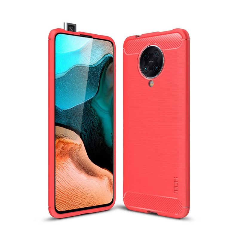 Hoesje voor Xiaomi Poco F2 Pro Grijs Zwart Mofi Geborstelde Koolstofvezel