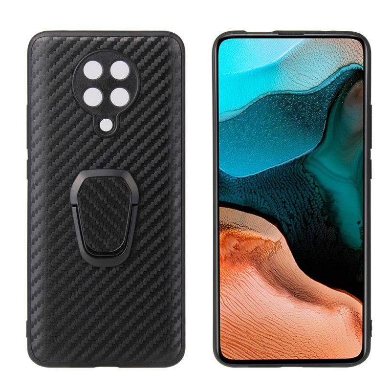 Hoesje voor Xiaomi Poco F2 Pro Ringsteun Van Koolstofvezel