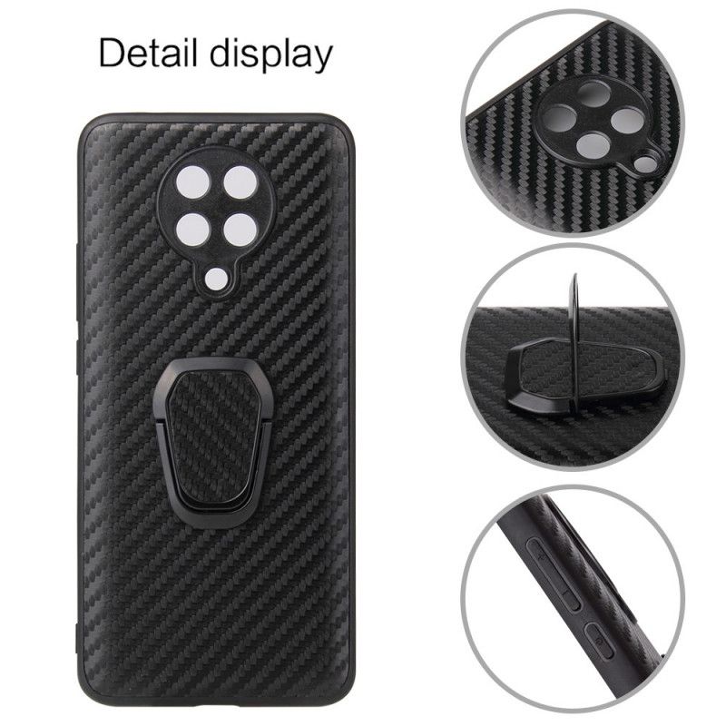 Hoesje voor Xiaomi Poco F2 Pro Ringsteun Van Koolstofvezel