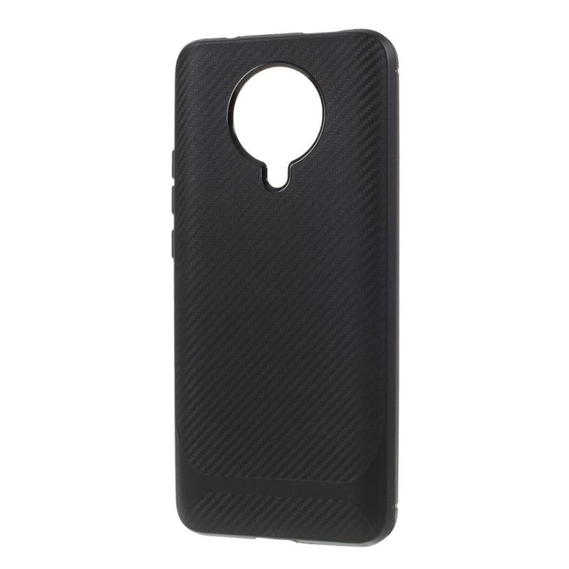 Hoesje voor Xiaomi Poco F2 Pro Rood Zwart Enkele Flexibele Koolstofvezel