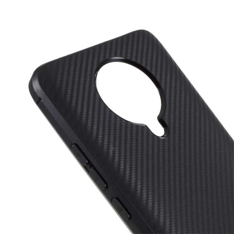Hoesje voor Xiaomi Poco F2 Pro Rood Zwart Enkele Flexibele Koolstofvezel