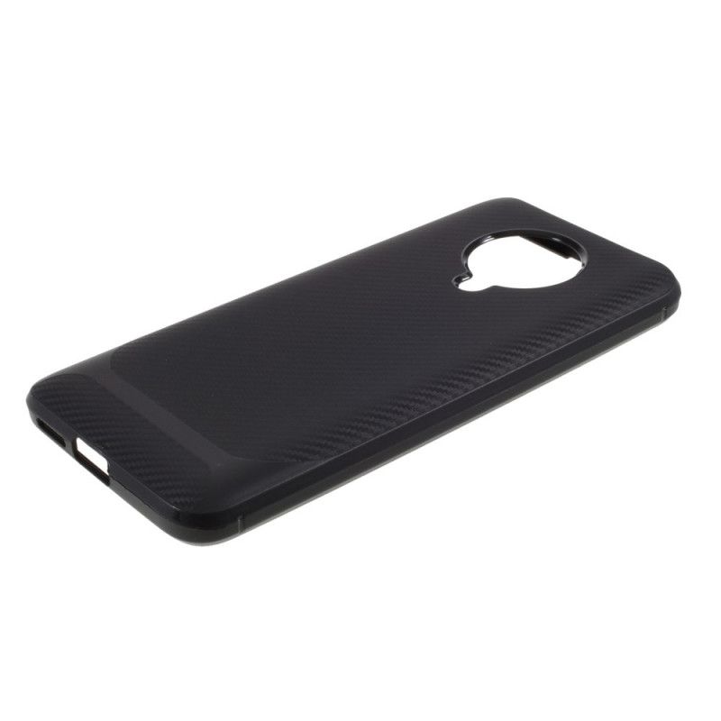 Hoesje voor Xiaomi Poco F2 Pro Rood Zwart Enkele Flexibele Koolstofvezel