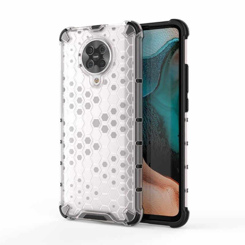 Hoesje voor Xiaomi Poco F2 Pro Wit Zwart Honingraatstijl