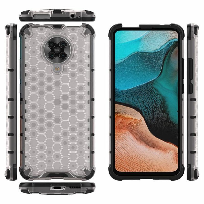 Hoesje voor Xiaomi Poco F2 Pro Wit Zwart Honingraatstijl