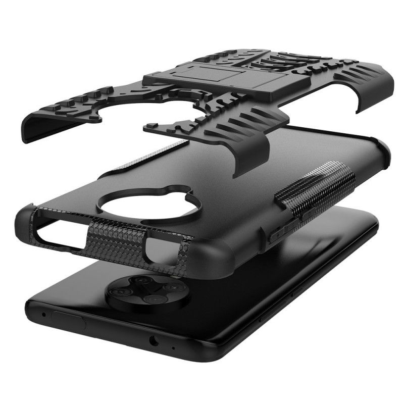 Hoesje voor Xiaomi Poco F2 Pro Wit Zwart Premium Resistent