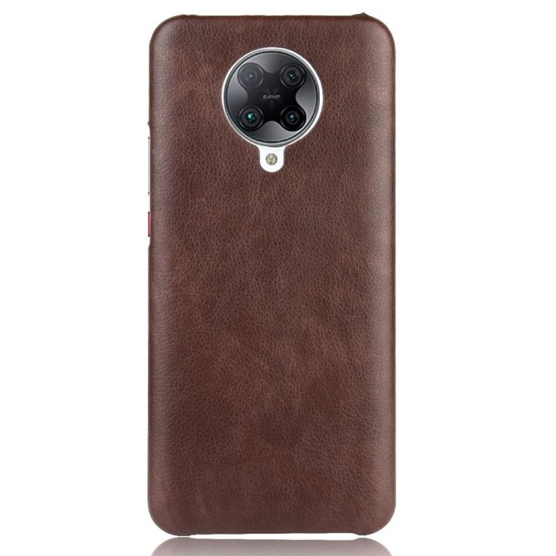 Hoesje Xiaomi Poco F2 Pro Grijs Zwart Prestatie Lychee Leereffect