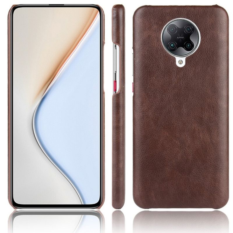Hoesje Xiaomi Poco F2 Pro Grijs Zwart Prestatie Lychee Leereffect