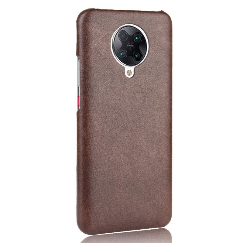Hoesje Xiaomi Poco F2 Pro Grijs Zwart Prestatie Lychee Leereffect