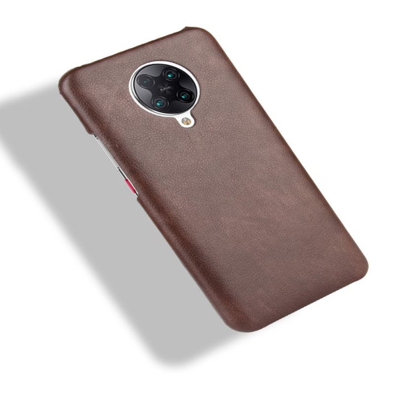 Hoesje Xiaomi Poco F2 Pro Grijs Zwart Prestatie Lychee Leereffect