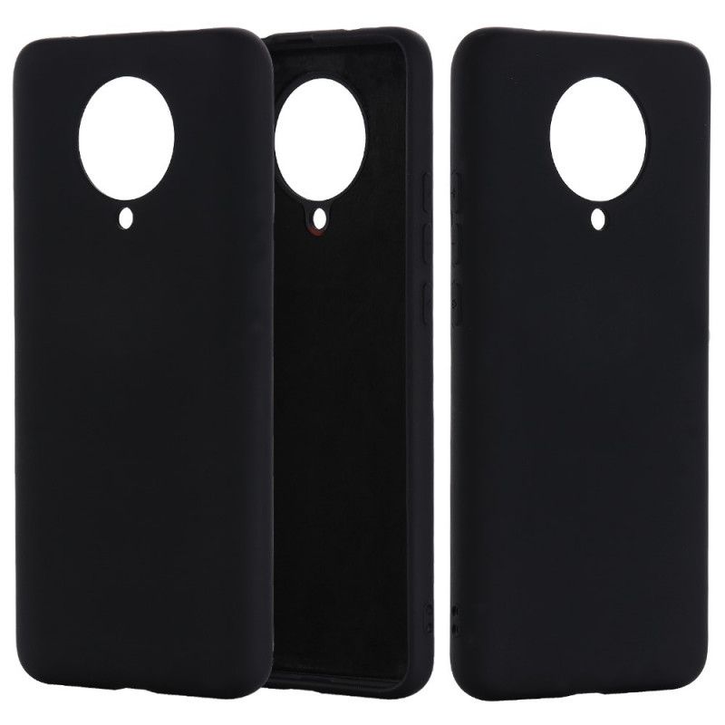 Hoesje Xiaomi Poco F2 Pro Rood Zwart Ontwerp Van Vloeibaar Siliconen