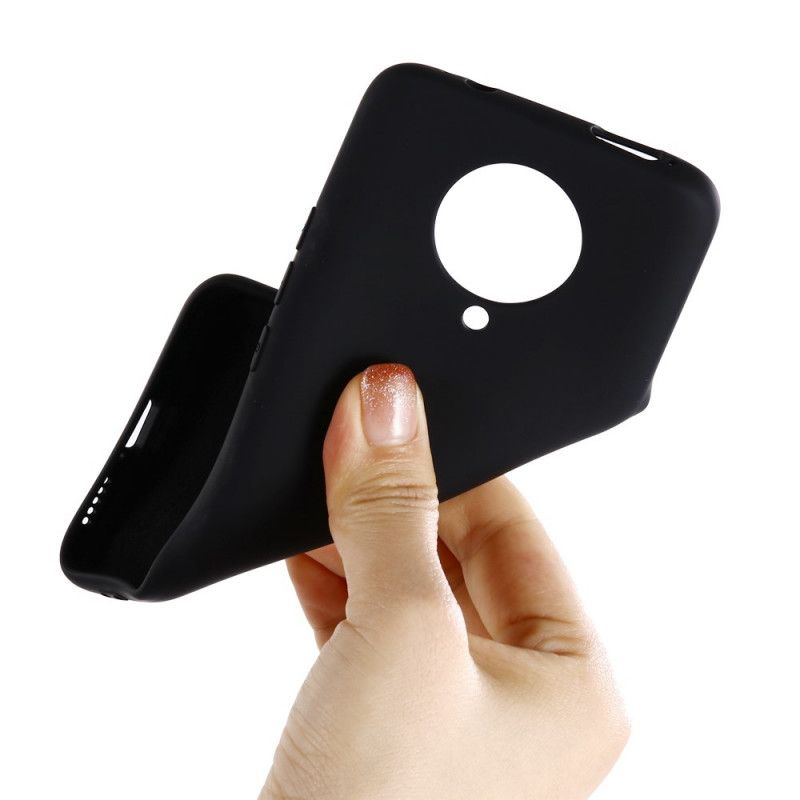 Hoesje Xiaomi Poco F2 Pro Rood Zwart Ontwerp Van Vloeibaar Siliconen