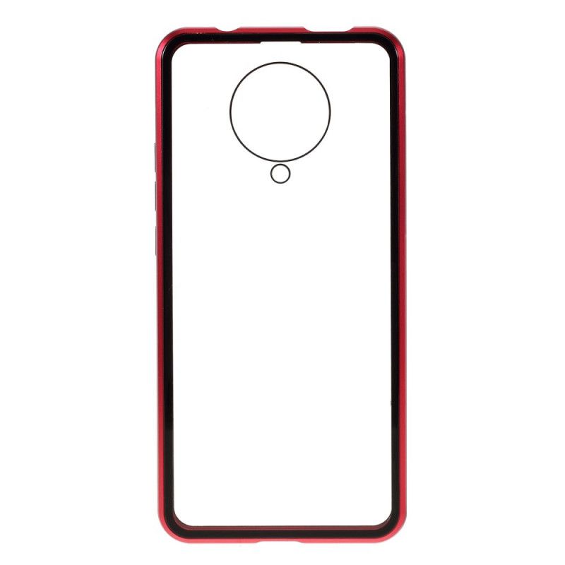 Hoesje Xiaomi Poco F2 Pro Rood Zwart Voor En Achter Gehard Glas En Metaal