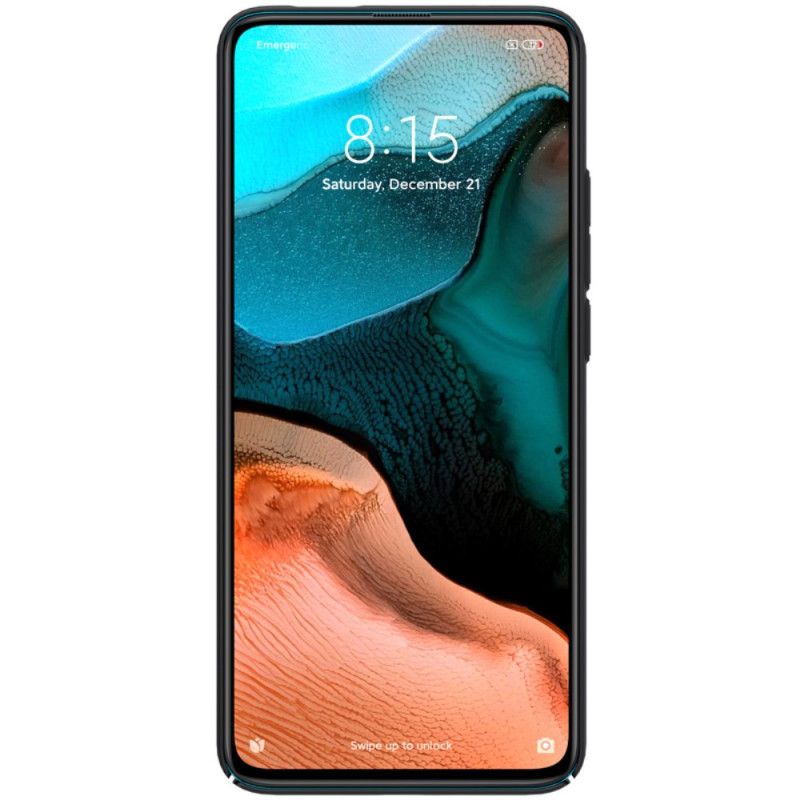 Hoesje Xiaomi Poco F2 Pro Turkoois Zwart Stijve Frosted Nillkin