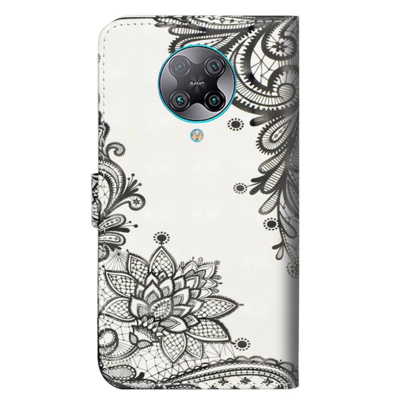 Leren Hoesje voor Xiaomi Poco F2 Pro Kanten Bloemenmandala