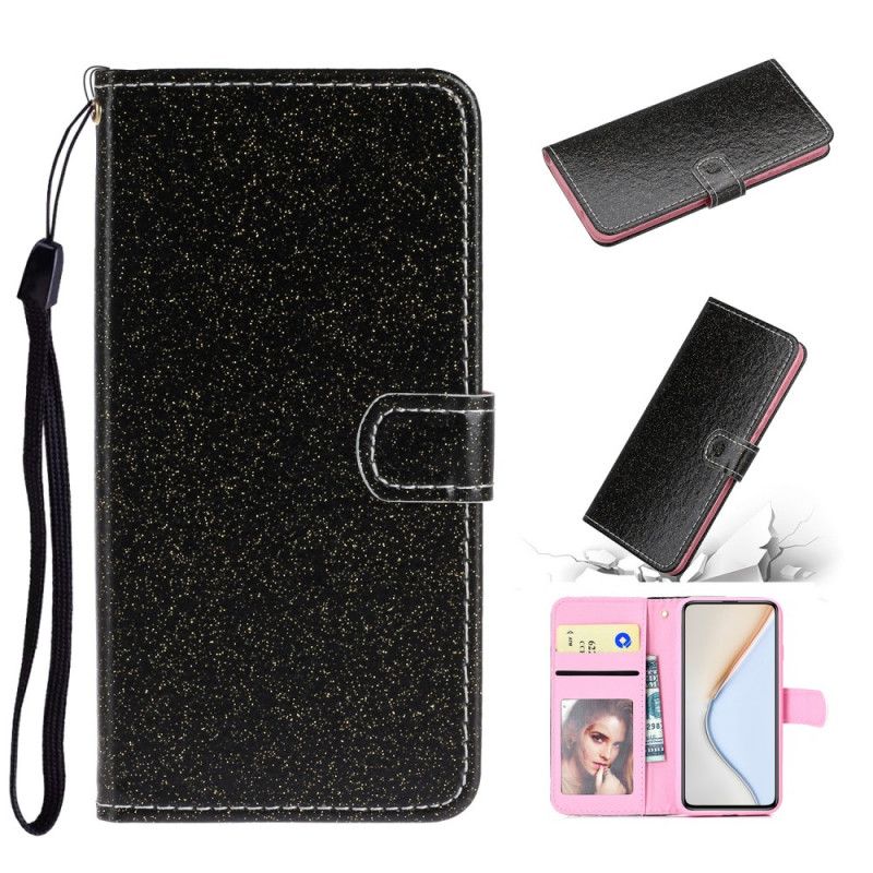 Leren Hoesje voor Xiaomi Poco F2 Pro Magenta Pailletten