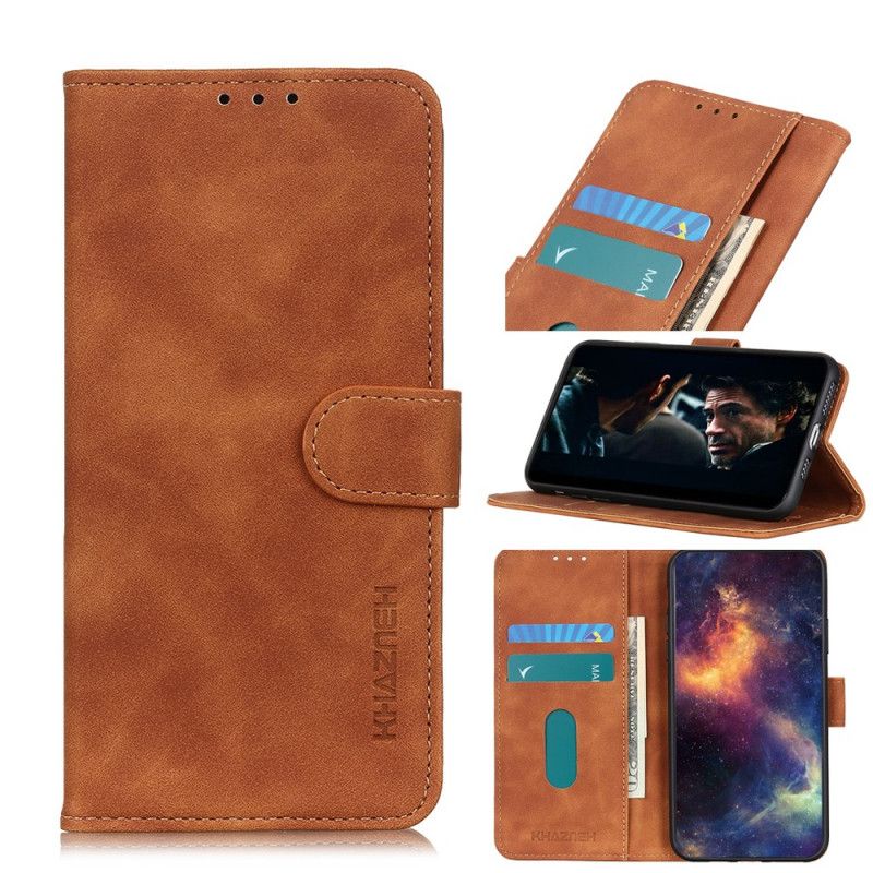 Leren Hoesje Xiaomi Poco F2 Pro Donkerblauw Vintage Khazneh Leereffect