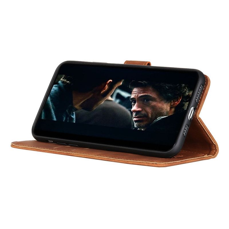 Leren Hoesje Xiaomi Poco F2 Pro Donkerblauw Vintage Khazneh Leereffect