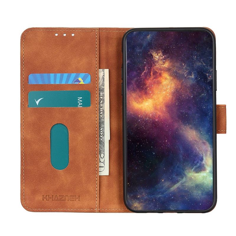Leren Hoesje Xiaomi Poco F2 Pro Donkerblauw Vintage Khazneh Leereffect