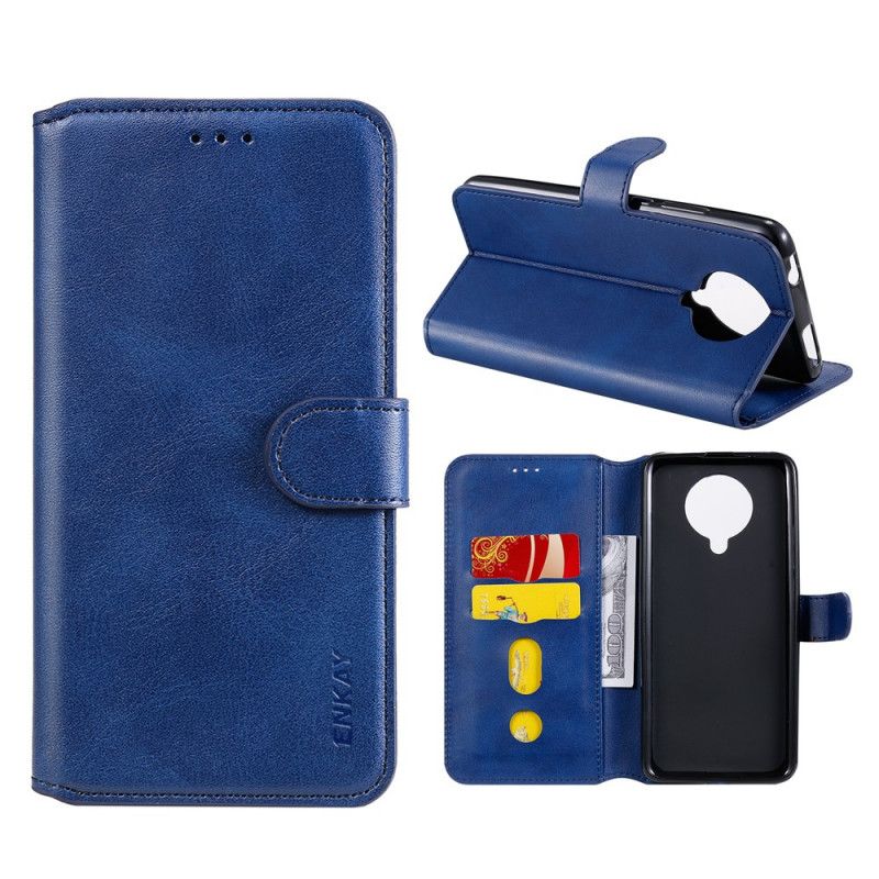 Leren Hoesje Xiaomi Poco F2 Pro Rood Zwart Imitatieleer Enkay