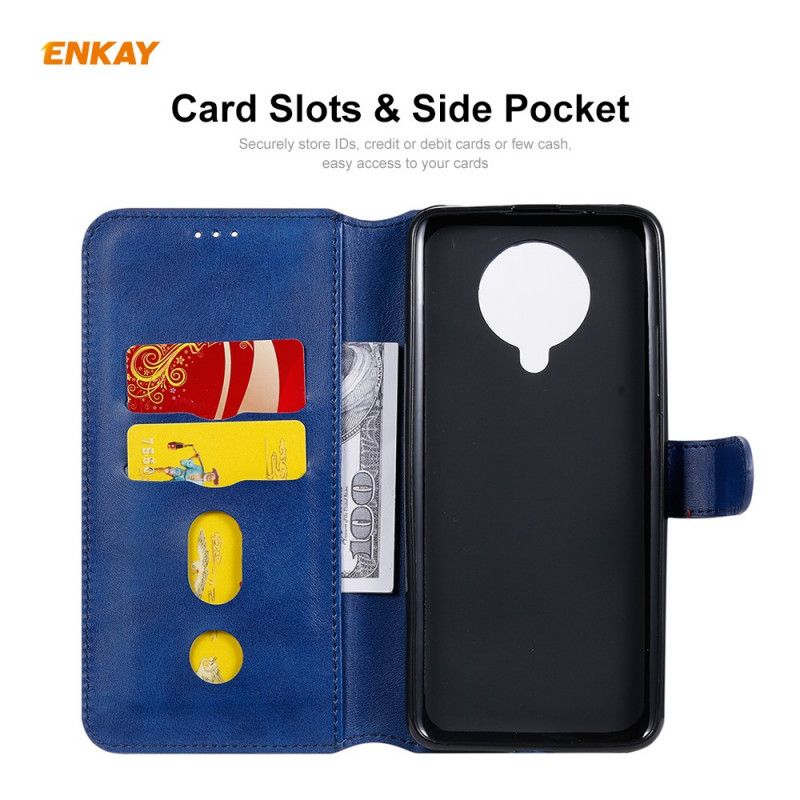 Leren Hoesje Xiaomi Poco F2 Pro Rood Zwart Imitatieleer Enkay