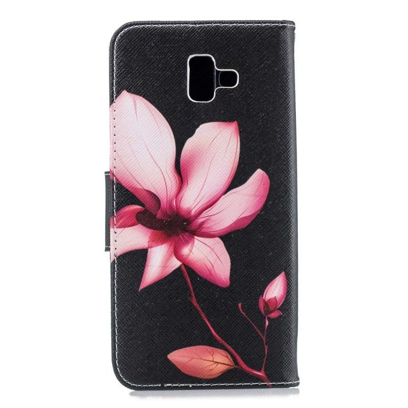Bescherming Hoesje Samsung Galaxy J6 Plus Telefoonhoesje Roze Bloem