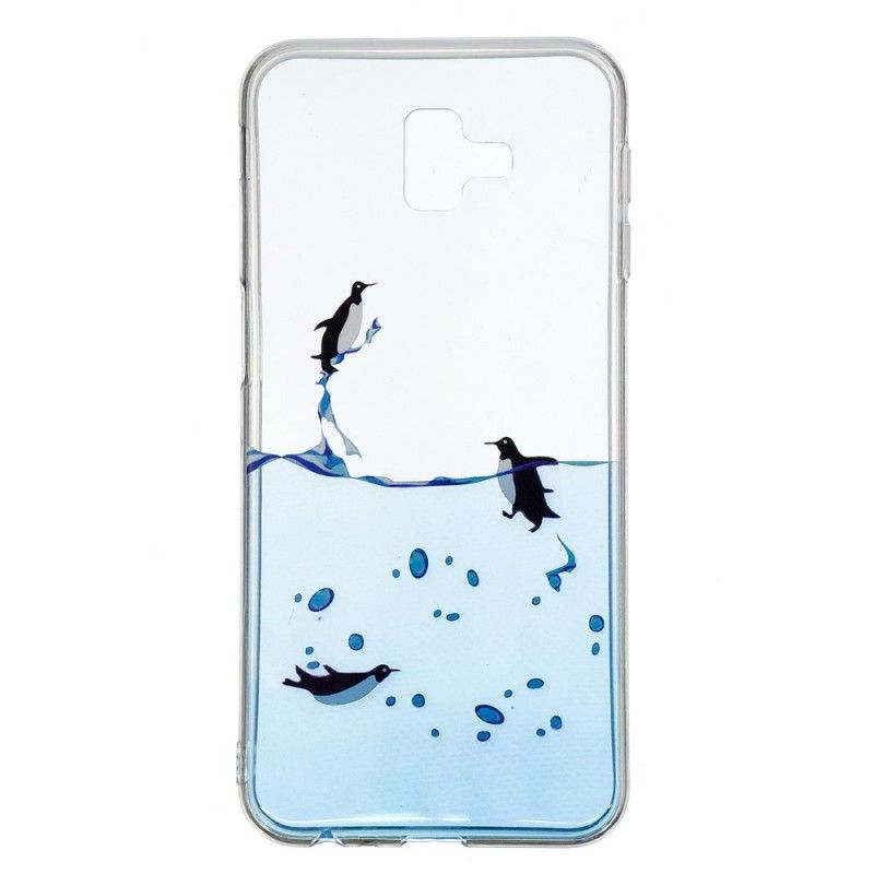 Case Hoesje Samsung Galaxy J6 Plus Telefoonhoesje Spel Van Pinguïns