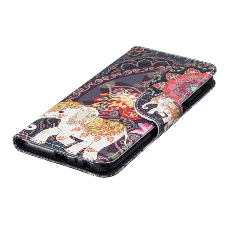 Cover Folio-hoesje Samsung Galaxy J6 Plus Telefoonhoesje Etnische Olifantenmandala