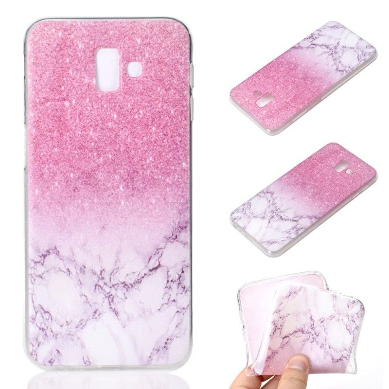 Cover Hoesje Samsung Galaxy J6 Plus Telefoonhoesje Gemarmerd Effect