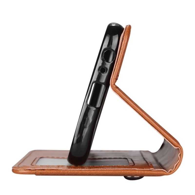 Folio-hoesje Samsung Galaxy J6 Plus Rood Zwart Telefoonhoesje Kaarthouder Van Imitatieleer