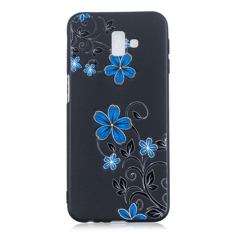 Hoesje voor Samsung Galaxy J6 Plus Blauwe Bloemen