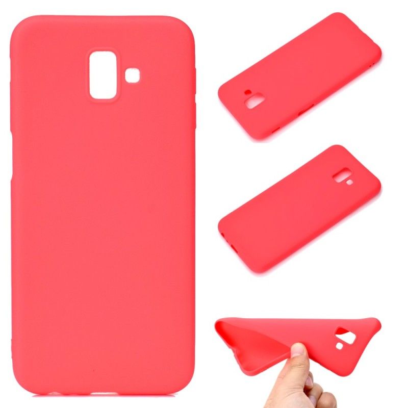 Hoesje voor Samsung Galaxy J6 Plus Wit Zwart Zachte Mat