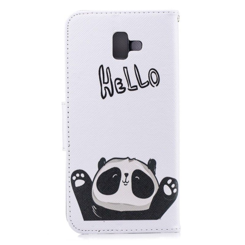 Leren Hoesje Samsung Galaxy J6 Plus Hallo Panda