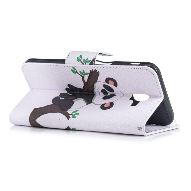 Leren Hoesje Samsung Galaxy J6 Plus Luie Panda