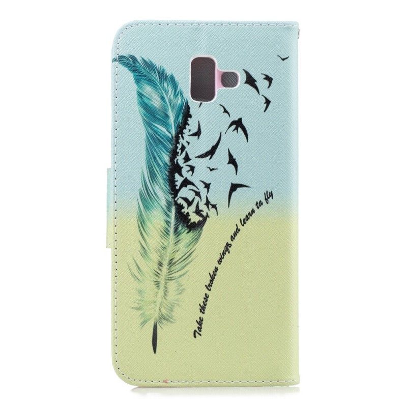 Leren Hoesje Samsung Galaxy J6 Plus Leren Vliegen