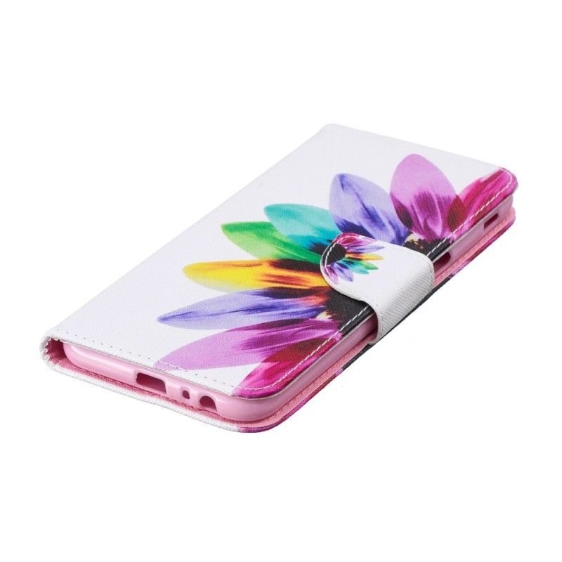 Leren Hoesje voor Samsung Galaxy J6 Plus Aquarelbloem